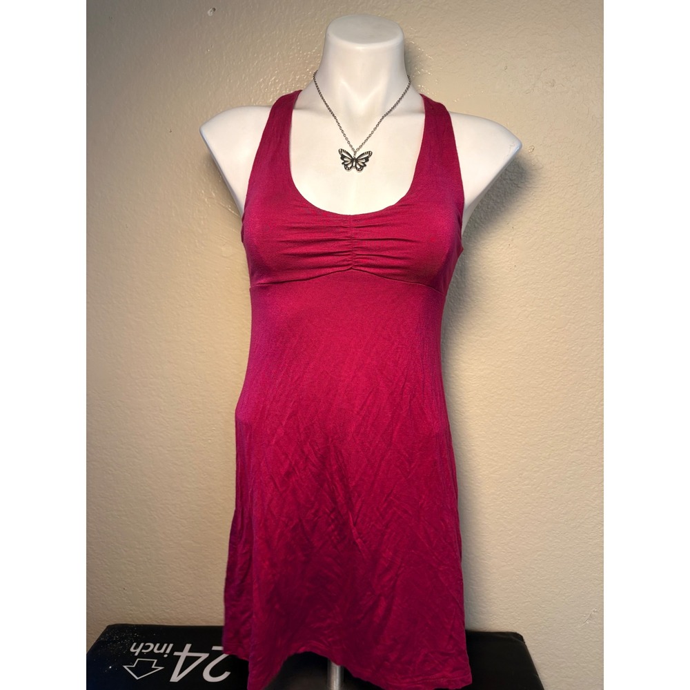 Y2K Anchorblue Magenta Racerback Mini Dress Striped Tie Back Small summer #7